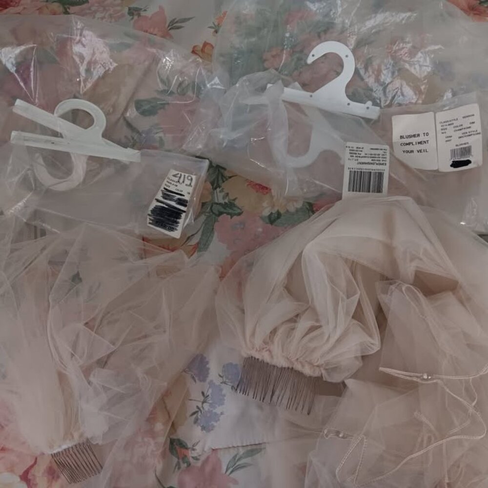 Davids Bridal Wedding veil and blusher.